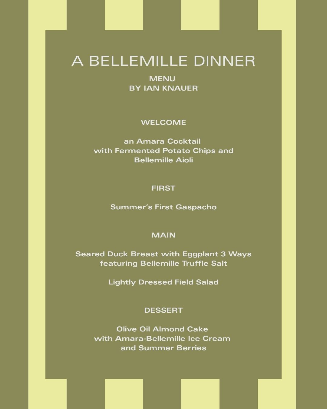 A Bellemille Dinner