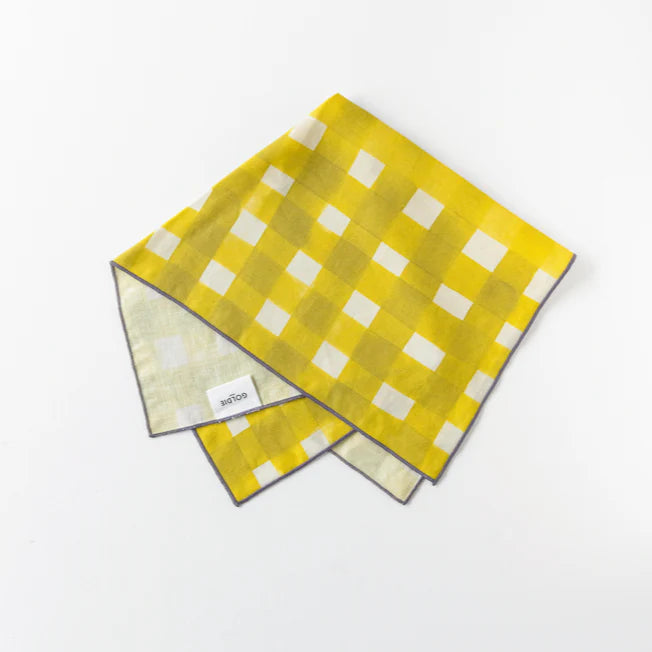Gingham Dinner Napkins | Yellow