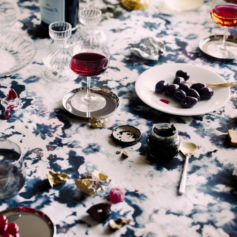 Marble Tablecloth | Blue