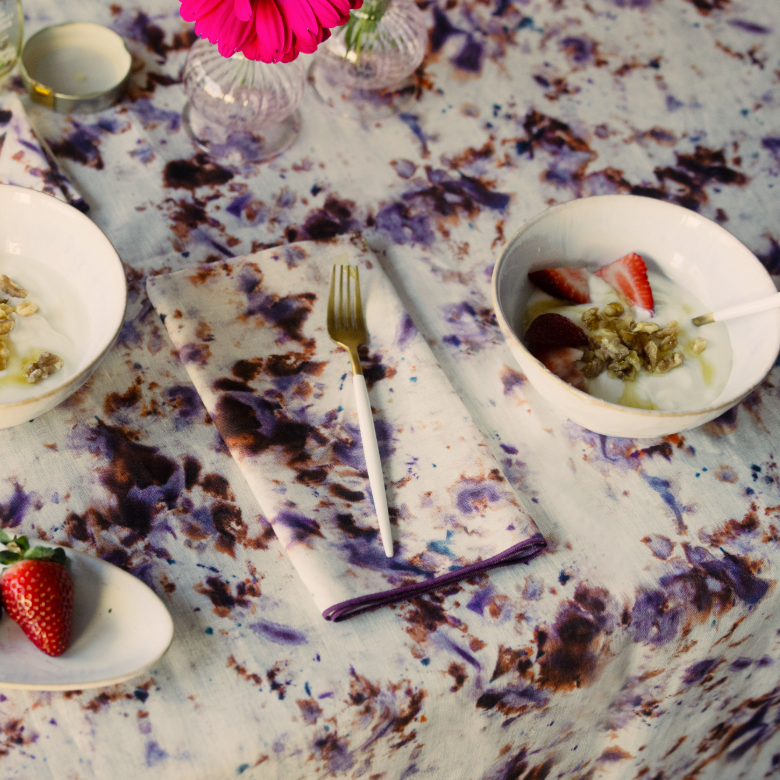 Marble Tablecloth | Purple