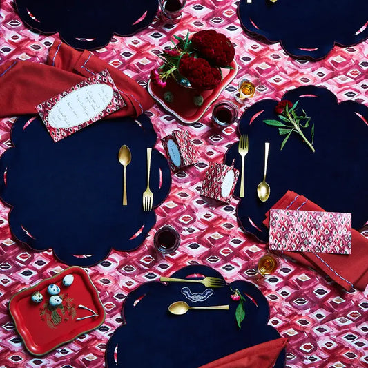 Blue Velvet Scalloped Placemats