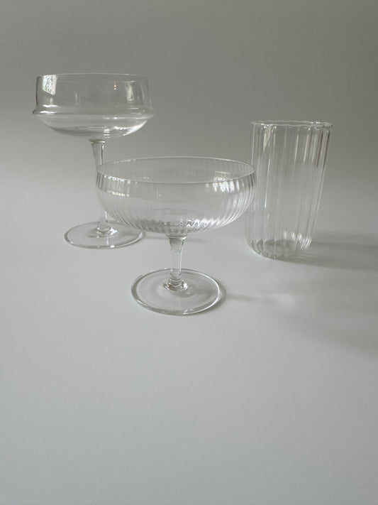Inku Ribbed Champagne Coupe | Set of 4