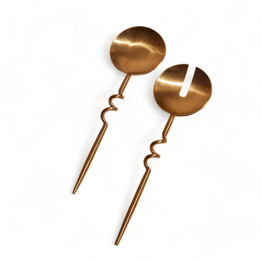 Elisa Servers | Brushed Brass | Set of 2