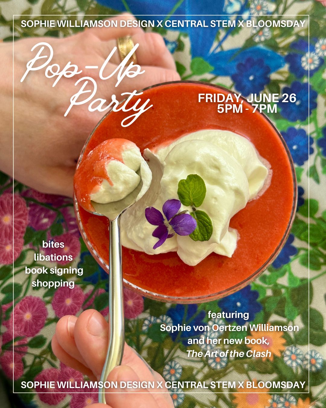 A Pop-Up Party with Sophie Williamson Design at Bloomsday!