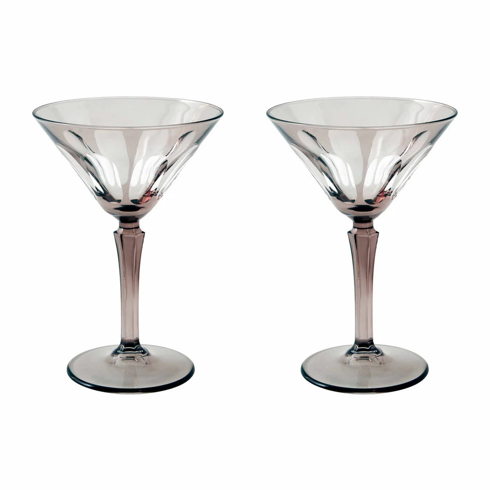 Rialto Martini Glass | Smoke | Set of 2