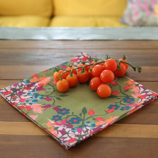 Blumen Napkins | Green | Offcut Version | Set of 6