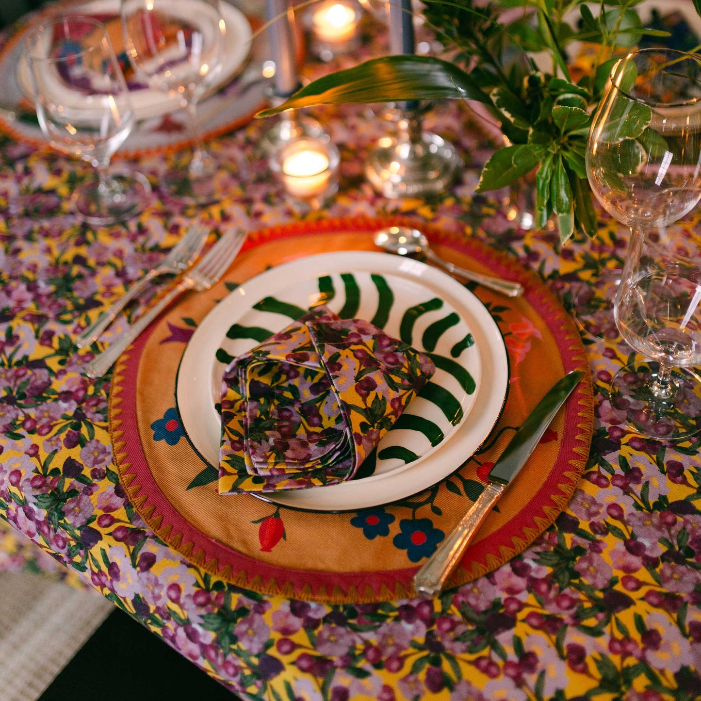 Blumen Placemats | Orange | Set of 6