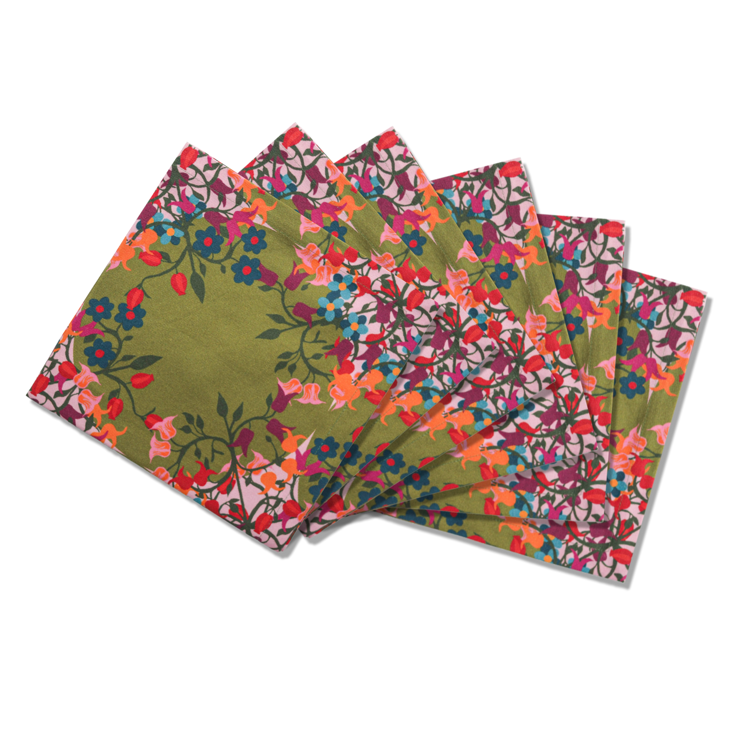 Blumen Napkins | Green | Offcut Version | Set of 6