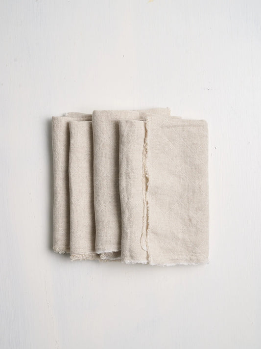 Philo Linen Napkin Set | Set of 4 | Natural